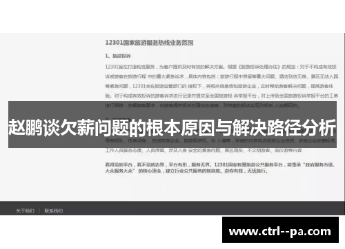 赵鹏谈欠薪问题的根本原因与解决路径分析 赵鹏谈欠薪问题的根本原因与解决路径分析