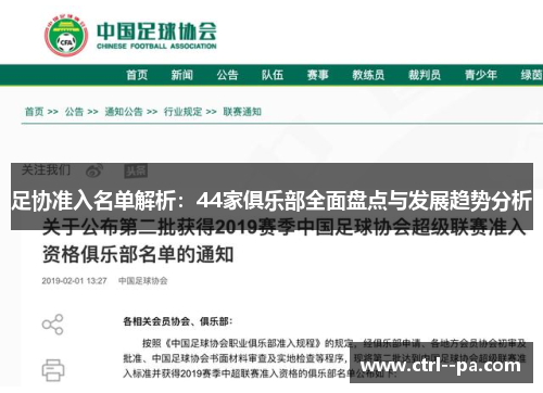 足协准入名单解析：44家俱乐部全面盘点与发展趋势分析